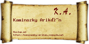 Kaminszky Arikán névjegykártya
